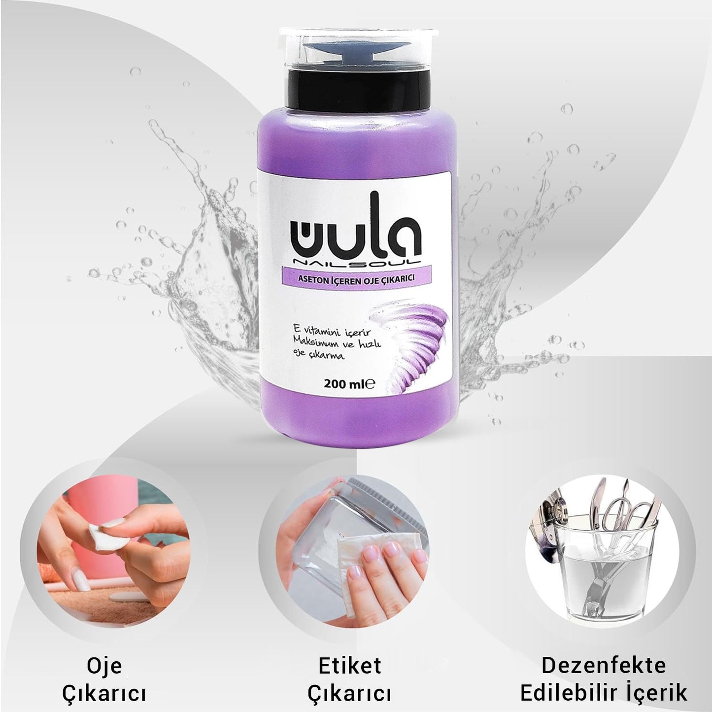 Wula Nailsoul Pompalı Aseton İçeren Oje Çıkarıcı 200ml