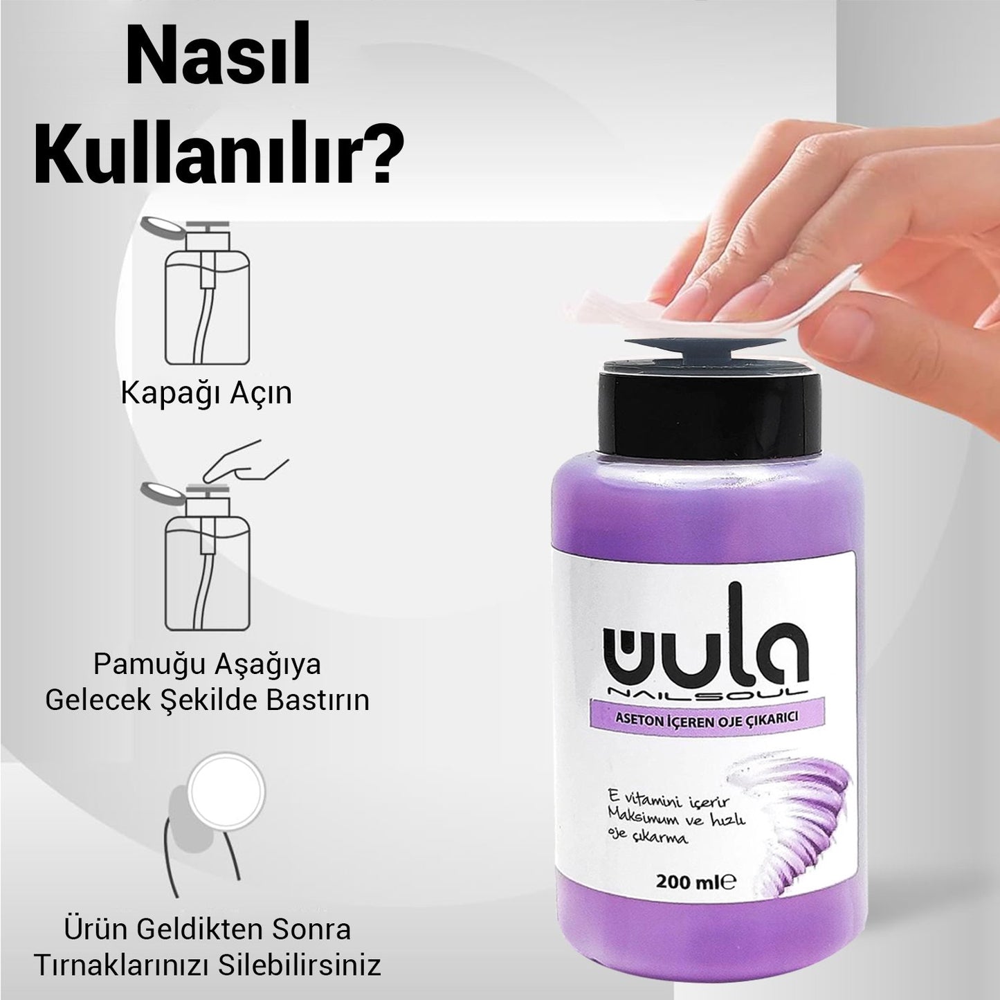 Wula Nailsoul Pompalı Aseton İçeren Oje Çıkarıcı 200ml