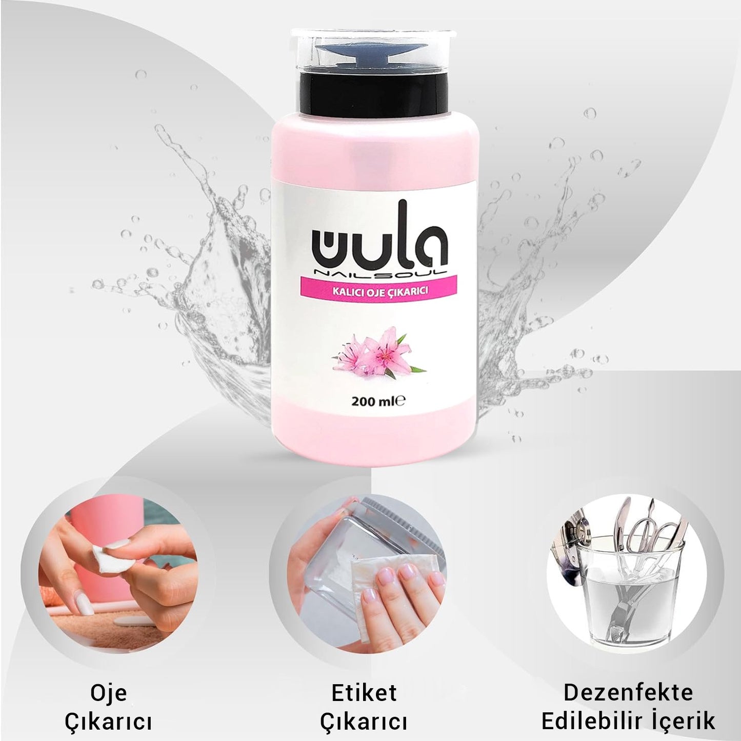 Wula Nailsoul Pompalı Kalıcı Oje Çıkarıcı - Remover 200ml