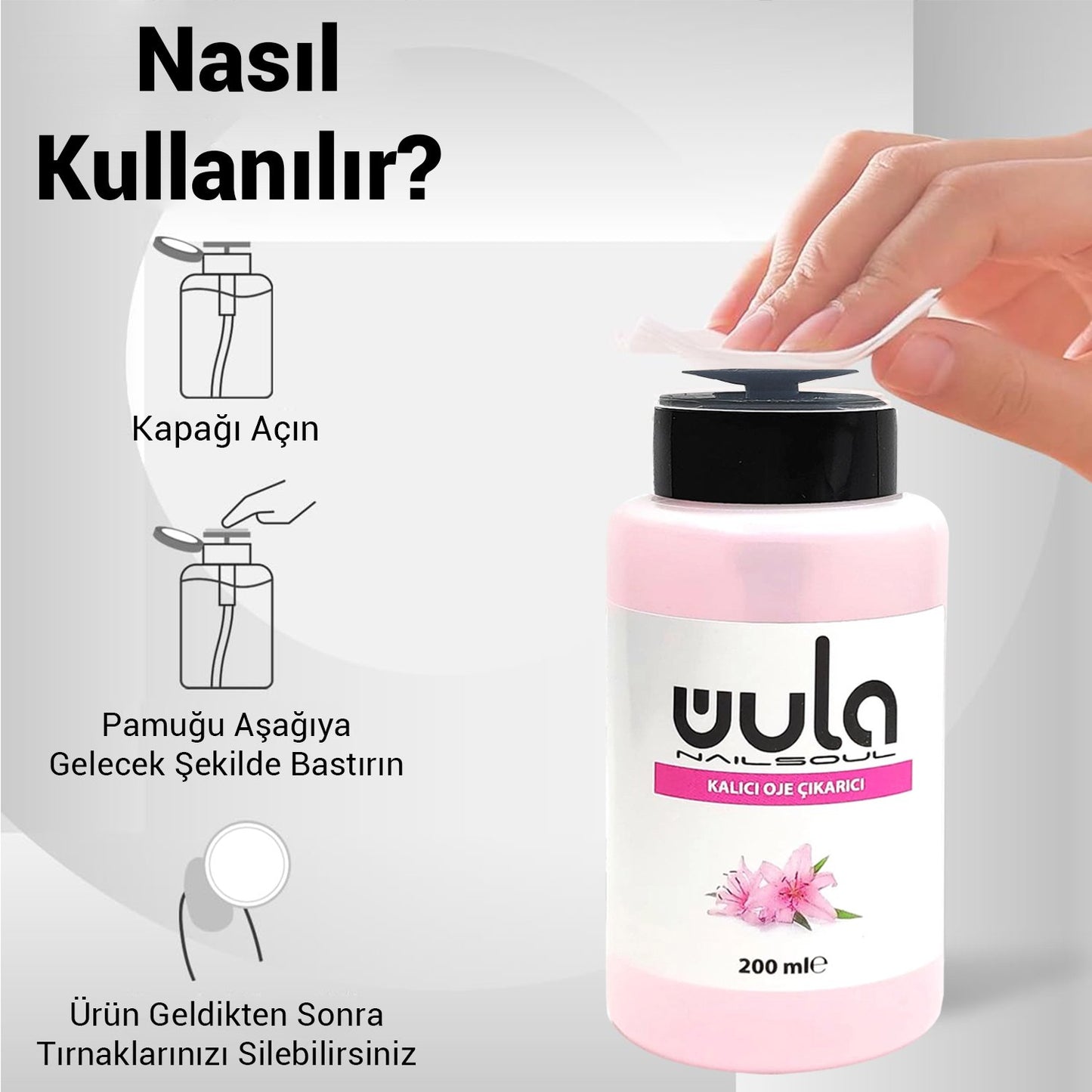 Wula Nailsoul Pompalı Kalıcı Oje Çıkarıcı - Remover 200ml