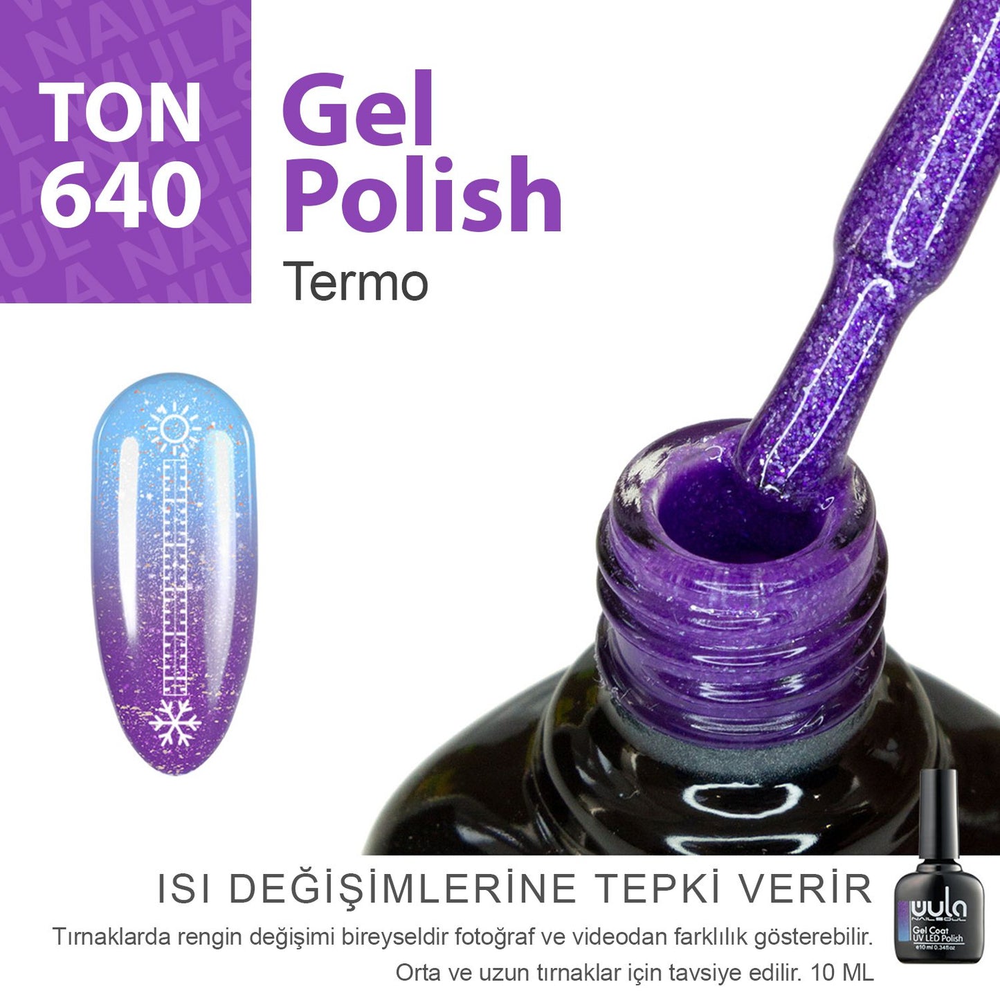 Wula Nailsoul Kalıcı Oje Nailsoul Termo Simli 10ml Ton 640