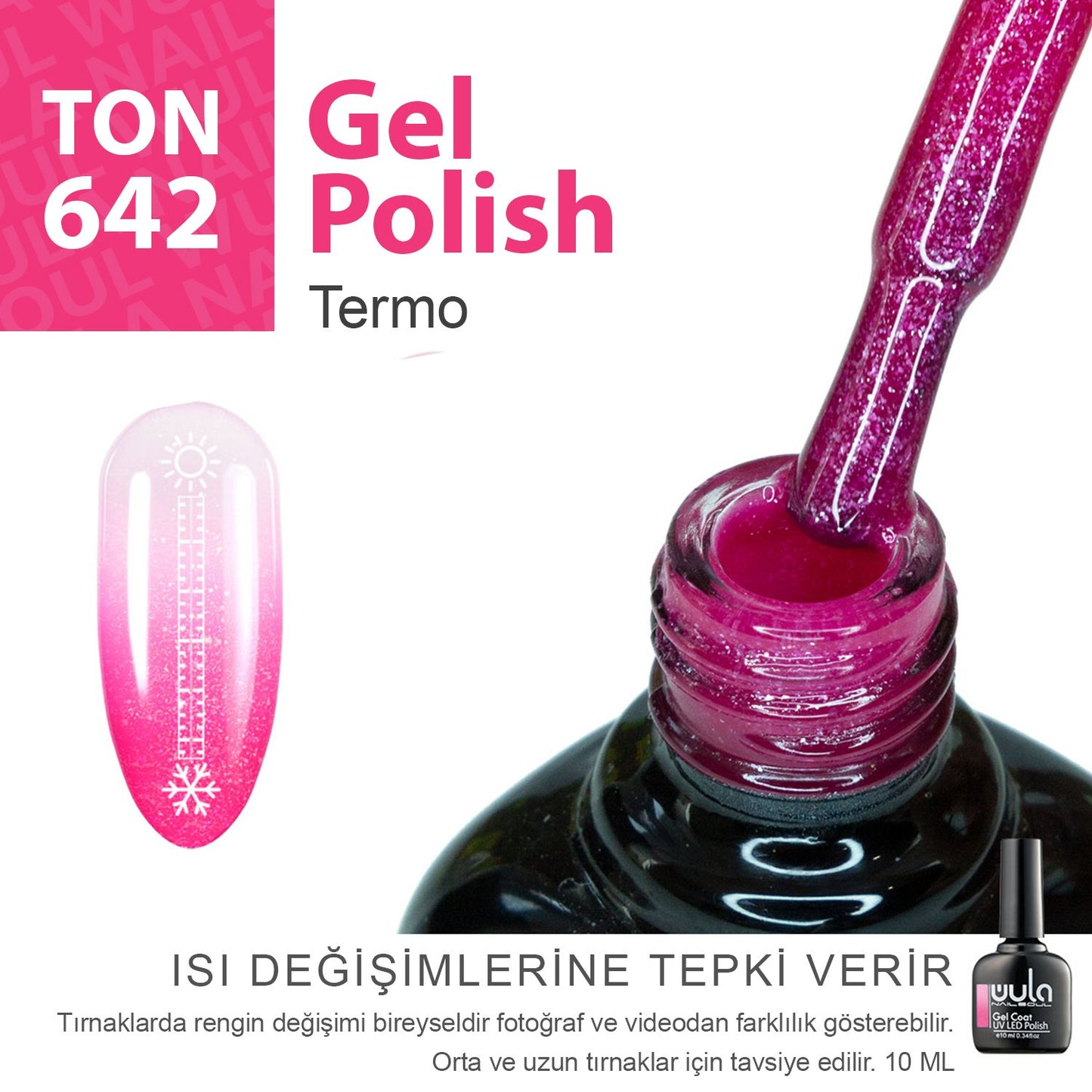 Wula Nailsoul Kalıcı Oje Nailsoul Termo Simli 10ml Ton 642