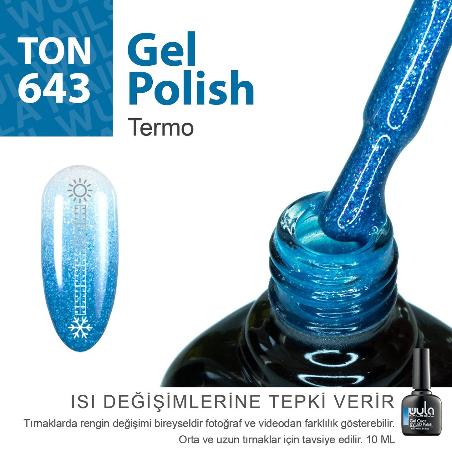 Wula Nailsoul Kalıcı Oje Nailsoul Termo Simli 10ml Ton 643