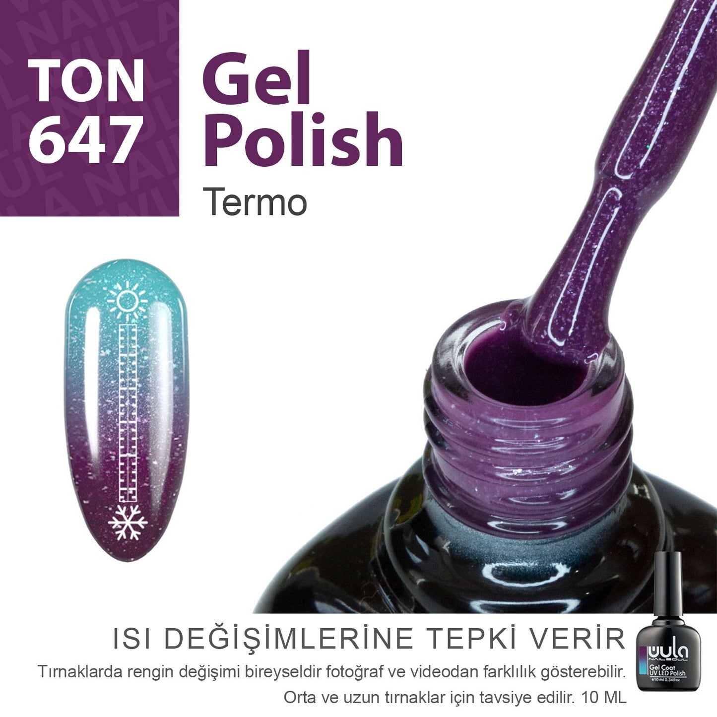 Wula Nailsoul Kalıcı Oje Nailsoul Termo Simli 10ml Ton 647